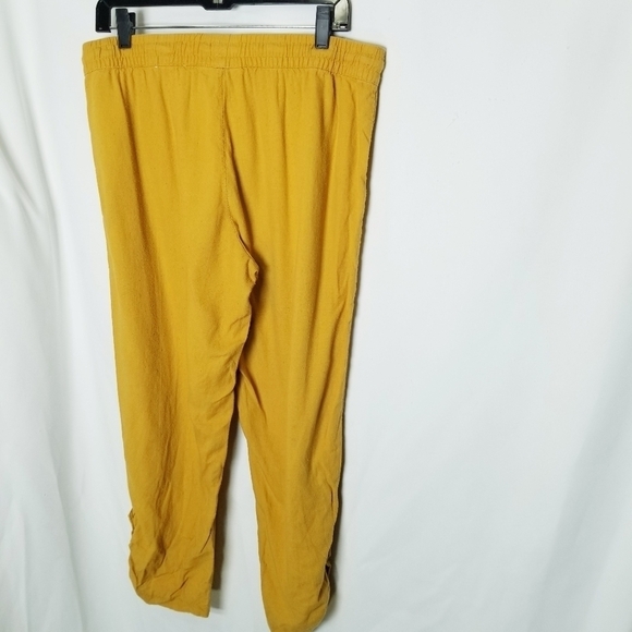 Jules and Leopold Yellow  Cropped Linen Blend Pull On Pants with Pockets sz L‎ - Picture 8 of 13